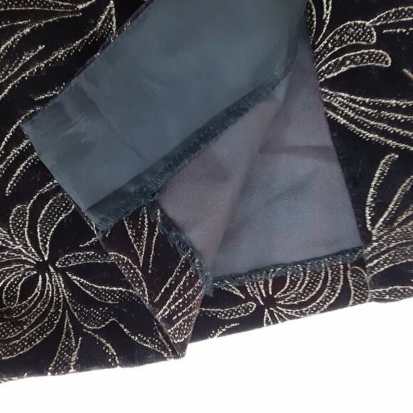 Vintage 90s Mini Cocktail Dress Button Front Waistcoat Velour Black Sexy NWT - Picture 9 of 15